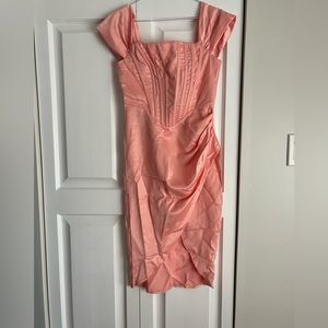 Off the shoulder pink dress